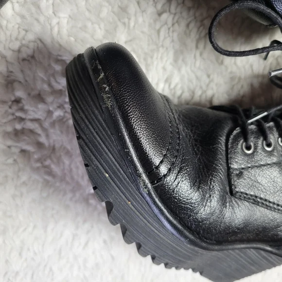 Fly London Yezi Leather Ankle Boots Women's 41 / US 10 Black - Picture 5 of 12